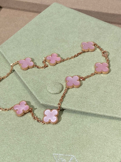 [AuraJewelry] 10クローバー ピンクネックレス