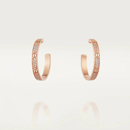¡®AuraJewelry¡¯LOVE DIAMOND PINK GOLD HOOP EARRINGS