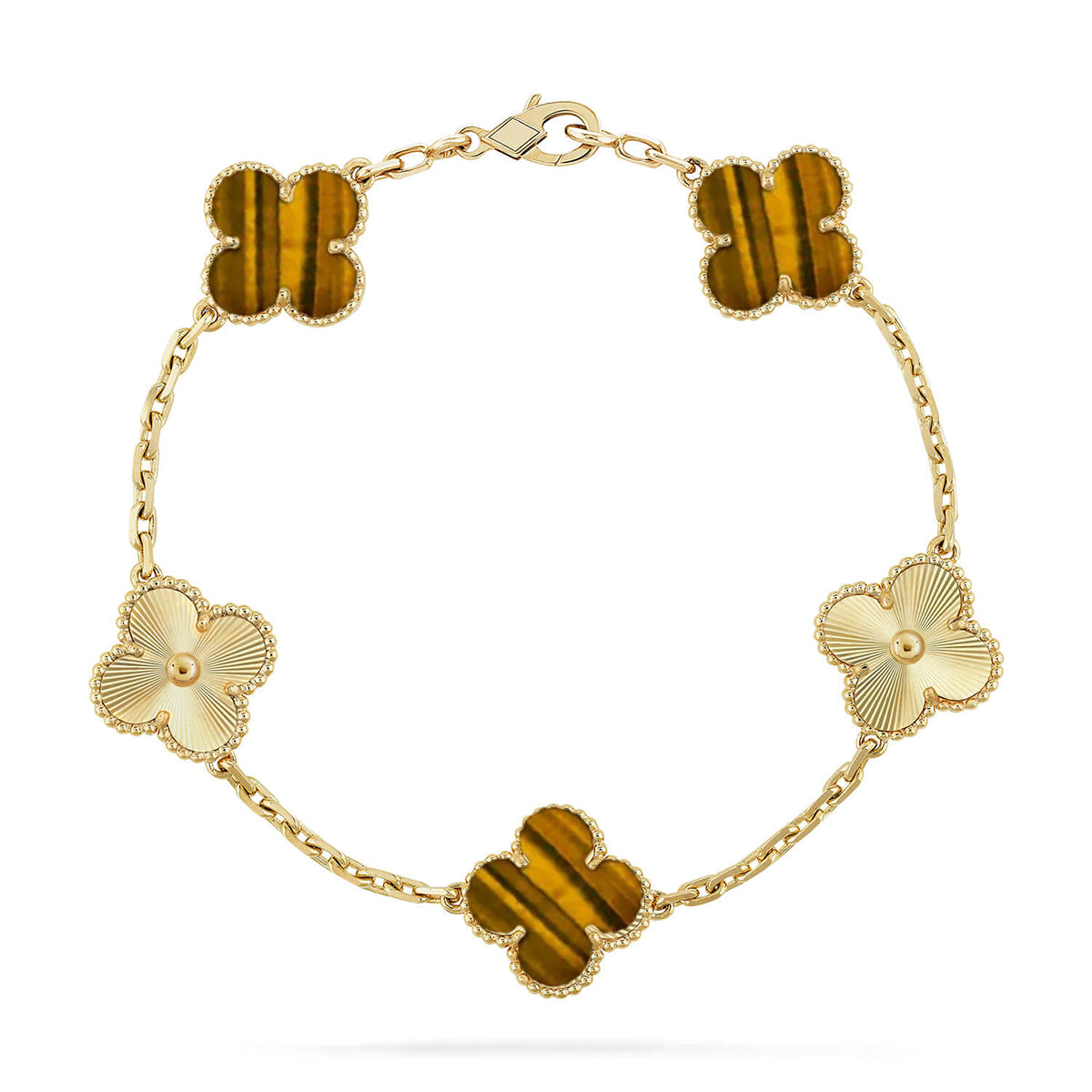 [AuraJewelry]新作 CLOVER 5 MOTIFS タイガーアイブレスレットコレクション