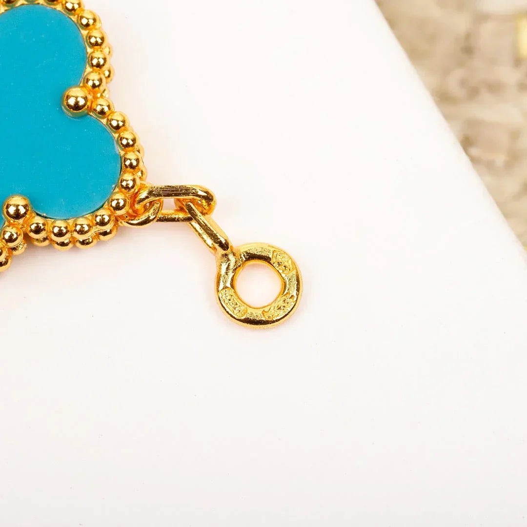 [AuraJewelry]New  CLOVER 5 MOTIF TURQUOISE BRACELET COLLECTION
