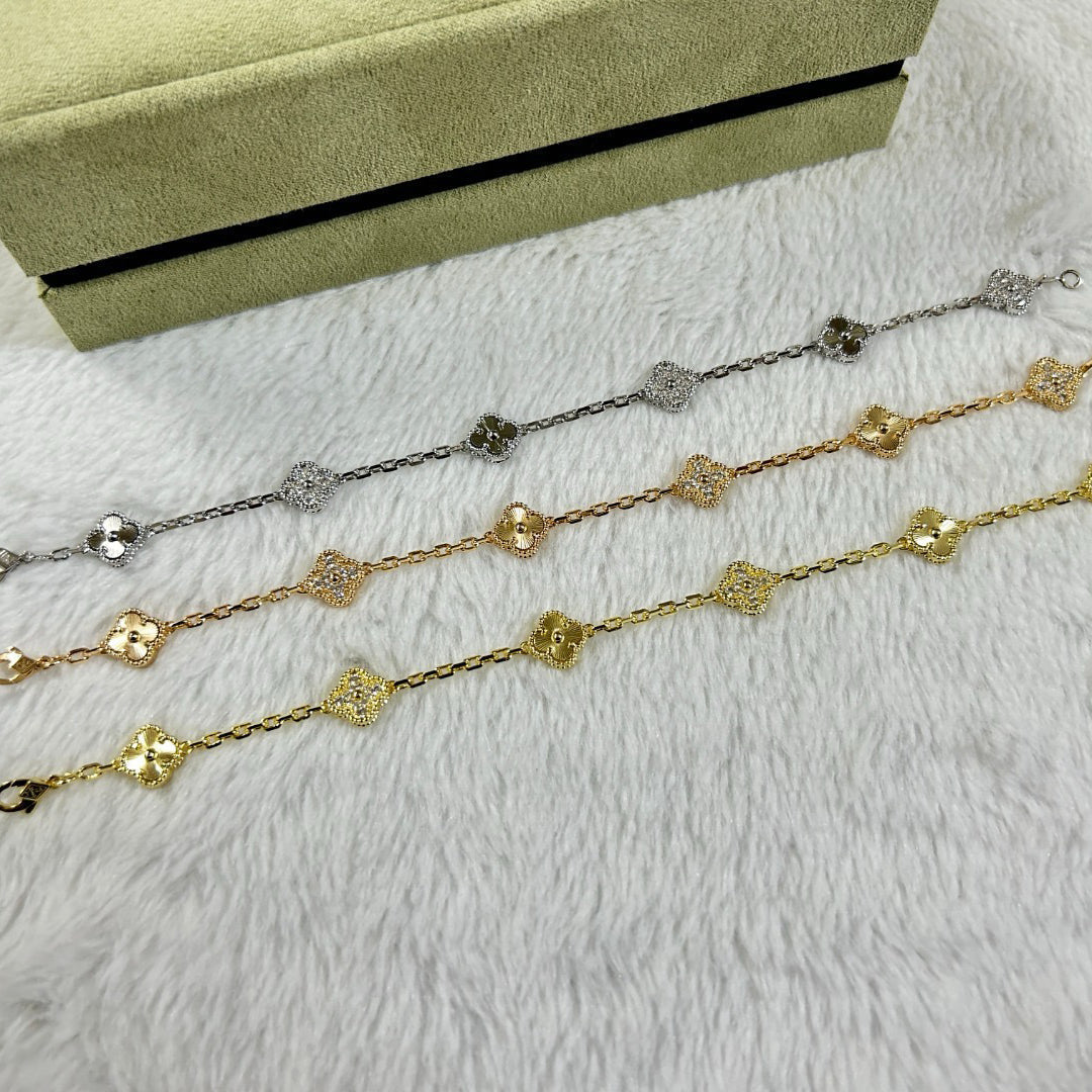 [¡®AuraJewelry¡¯]CLOVER 6 MOTIF DIAMOND LASER BRACELET