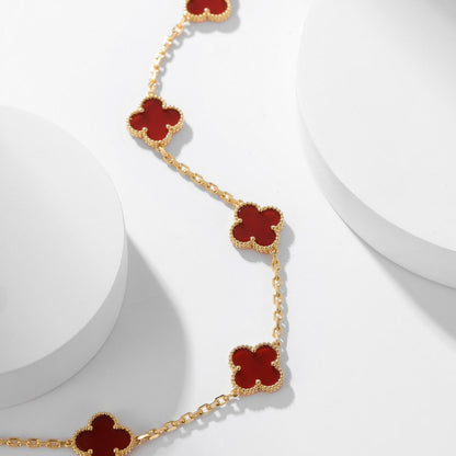 ¡®AuraJewelry¡¯CLOVER 10 MOTIFS CARNELIAN NECKLACE