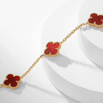 ¡®AuraJewelry¡¯CLOVER 10 MOTIFS CARNELIAN NECKLACE