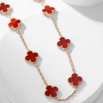 ¡®AuraJewelry¡¯CLOVER 10 MOTIFS CARNELIAN NECKLACE