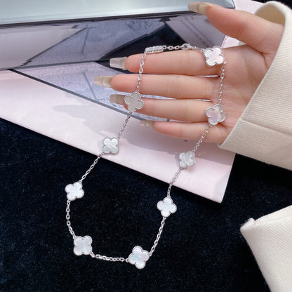 ¡®AuraJewelry¡¯CLOVER 10 MOTIFS WHITE MOTHER OF PEARL NECKLACE