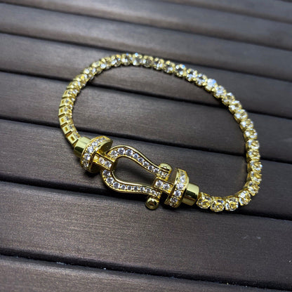 ¡®AuraJewelry¡¯FORCE  LARGE HORSESHOE FULL DIAMOND TENNIS BRACELET