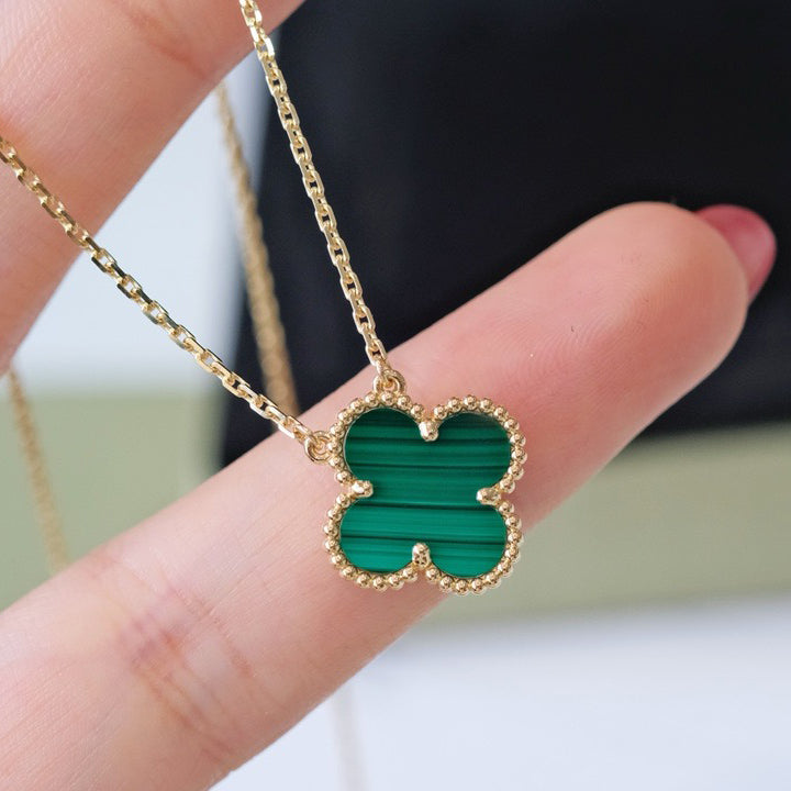 ¡®AuraJewelry¡¯CLOVER 15MM MALACHITE SINGLE FLOWER  NECKLACE