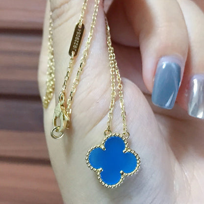 ¡®AuraJewelry¡¯CLOVER 15MM BLUE AGATE NECKLACE