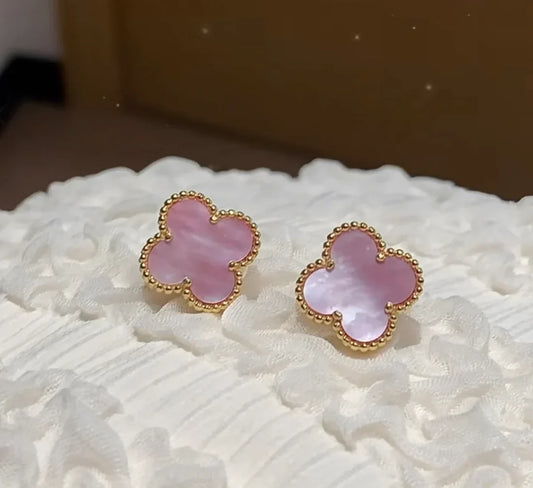 [AuraJewelry]Clover Mini Pink Earrings