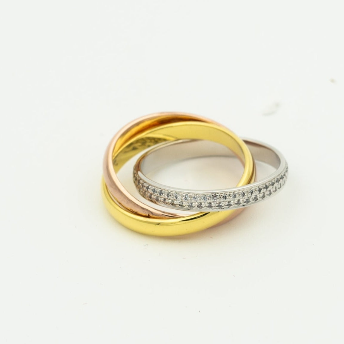 ¡®AuraJewelry¡¯TRINITY RING GOLD PINK GOLD SILVER DIAMONDS