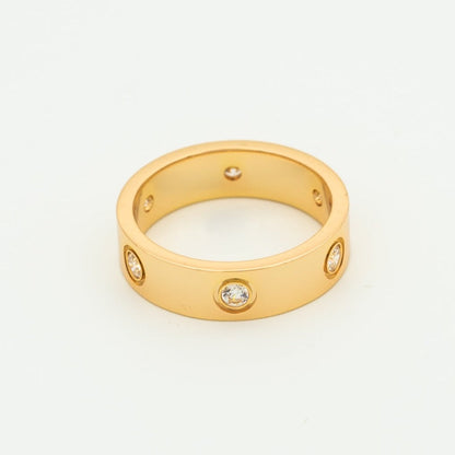 「AuraJewelry」LOVE RING 5.5MM 6 DIAMONDS PINK GOLD