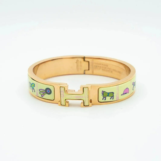 ¡®AuraJewelry¡¯H PINK GOLD BRACELET CREAM CERAMIC