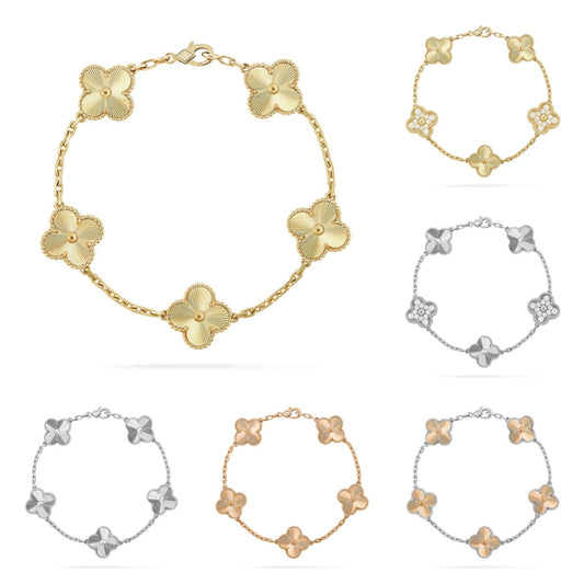 [AuraJewelry]New  CLOVER 5 MOTIF LASER BRACELET COLLECTION