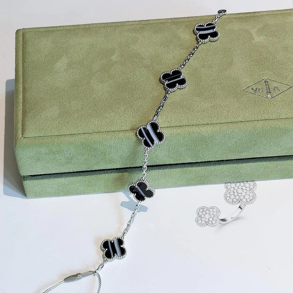 [AuraJewelry]New  CLOVER 5 MOTIF PULSAR STONE BRACELET COLLECTION