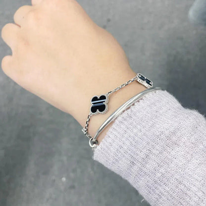 [AuraJewelry]New  CLOVER 5 MOTIF PULSAR STONE BRACELET COLLECTION