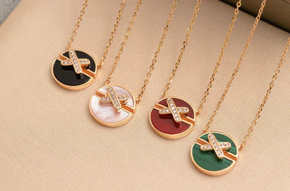 AuraJewelryローズゴールドダイヤモンドネックレス
