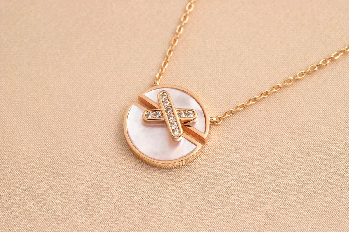 AuraJewelryローズゴールドダイヤモンドネックレス