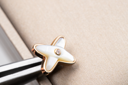 ¡®AuraJewelry¡¯JEUX DE WHITE MOP PINK GOLD DIAMOND EARRINGS