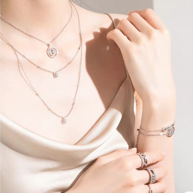 [AuraJewelry]LUCKY MOVER PM PAVED NECKLACE