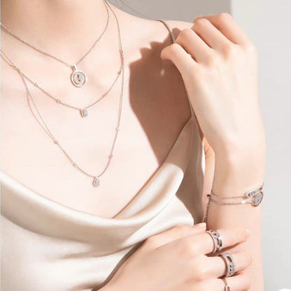 [AuraJewelry]LUCKY MOVER PM PAVED NECKLACE