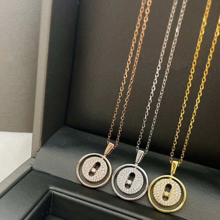 [AuraJewelry]LUCKY MOVER PM PAVED NECKLACE
