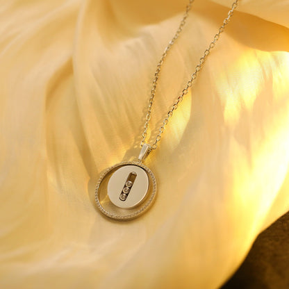 [AuraJewelry]LUCKY MOVE MM SILVER DIAMOND NECKLACE