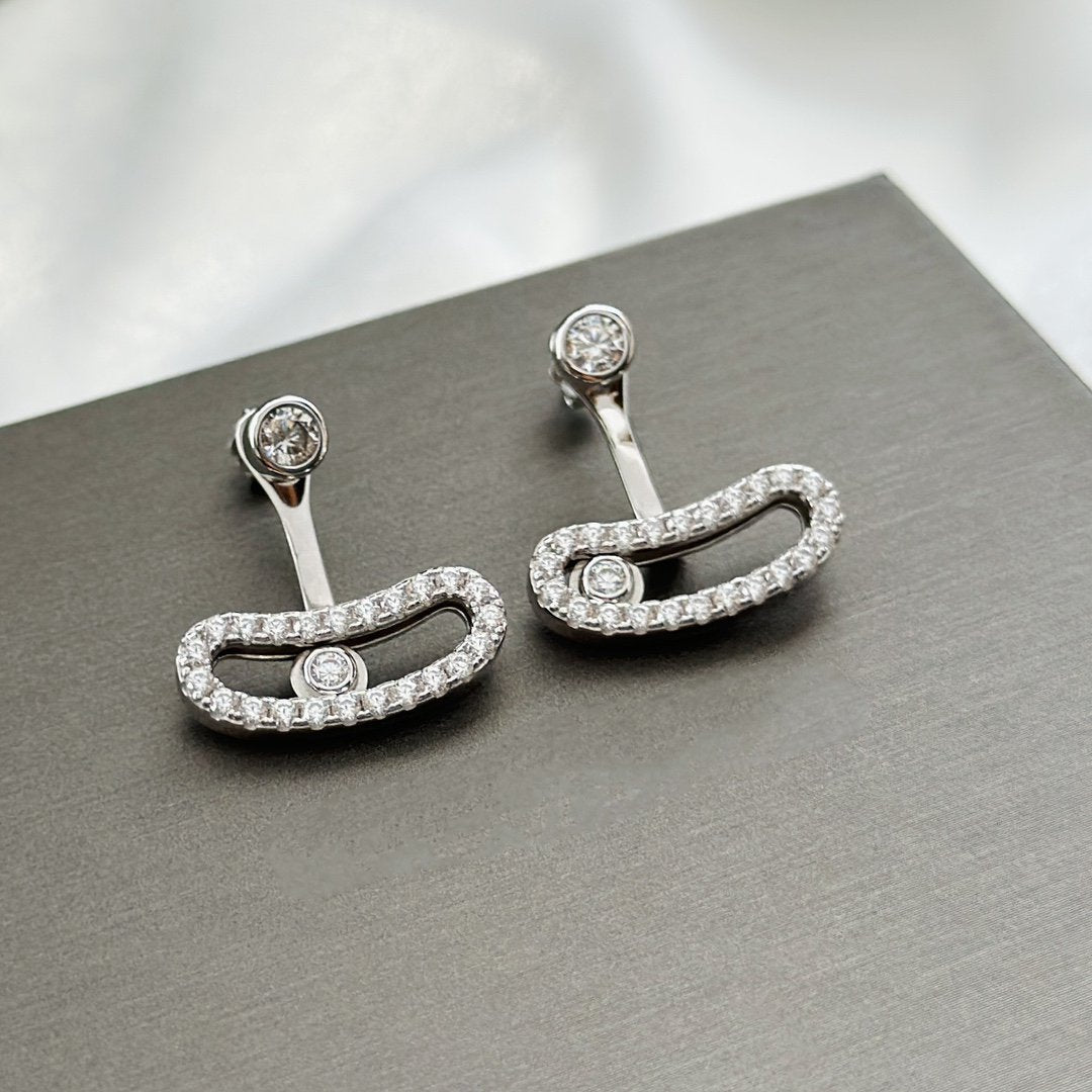 [AuraJewelry]MOVE UNO SILVER DIAMOND EARRINGS