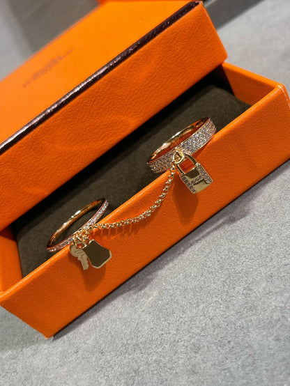 ¡®AuraJewelry¡¯HM KELLY CLOCHETTE DOUBLE RING IN  WITH DIAMONDS