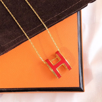 ¡®AuraJewelry¡¯HM CLIC RED ENAMEL GOLD NECKLACE