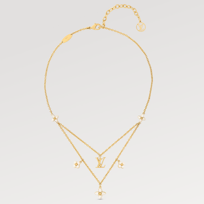¡®AuraJewelry¡¯FLOWERGRAM GOLD MOP DOUBLE ROW NECKLACE