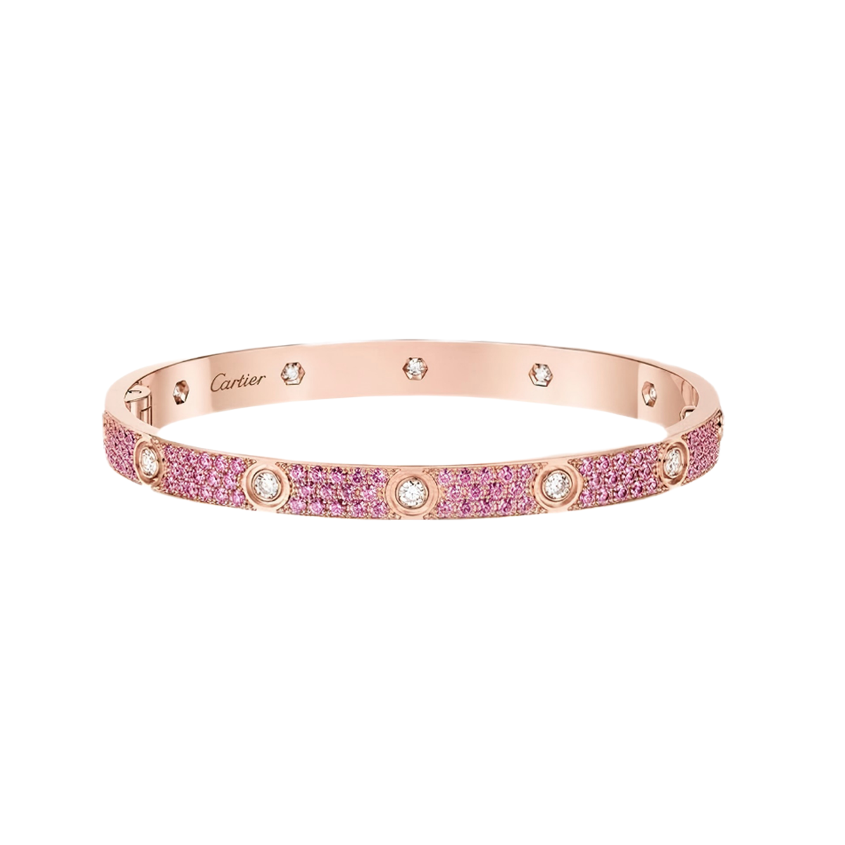 [AuraJewelry]2026 PAVE GEMSTONE LOVE BRACELET 6.1MM 10 DIAMONDS
