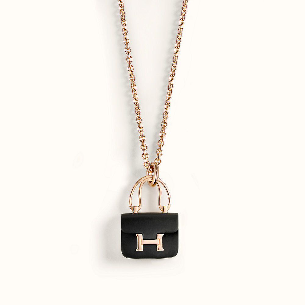 ¡®AuraJewelry¡¯CONSTANCE BLACK PEDANT PINK GOLD NECKLACE