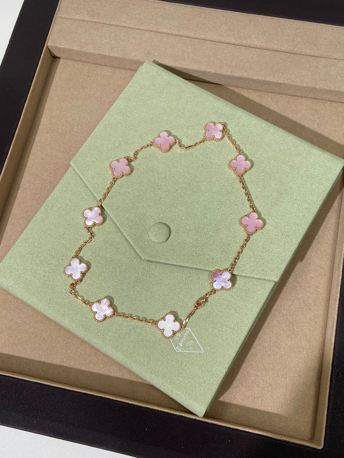 [AuraJewelry] 10クローバー ピンクネックレス
