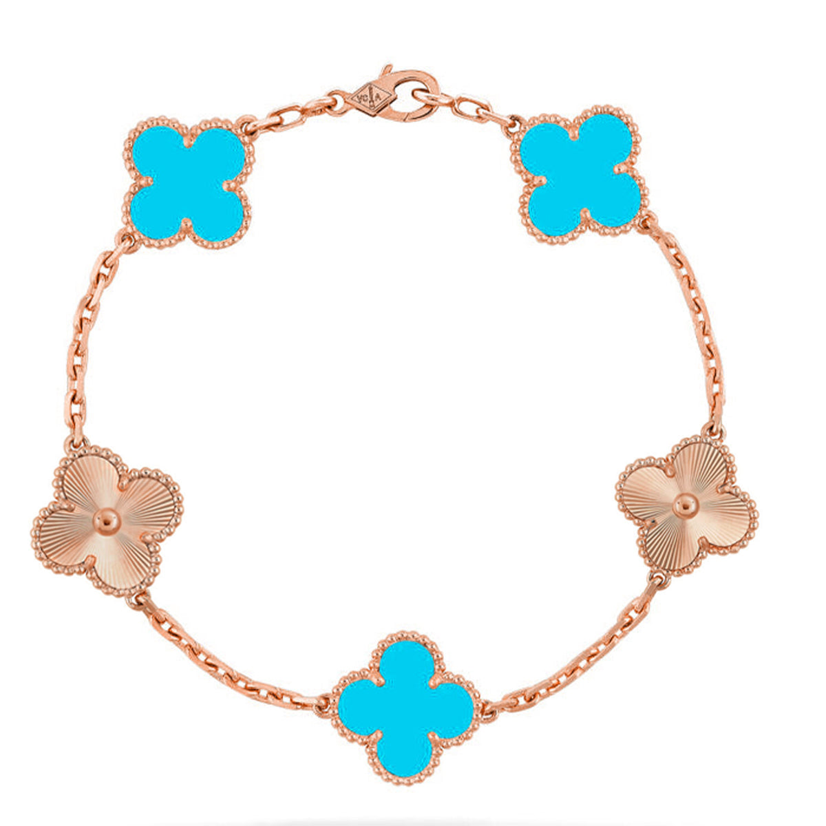 [AuraJewelry]New  CLOVER 5 MOTIF TURQUOISE BRACELET COLLECTION