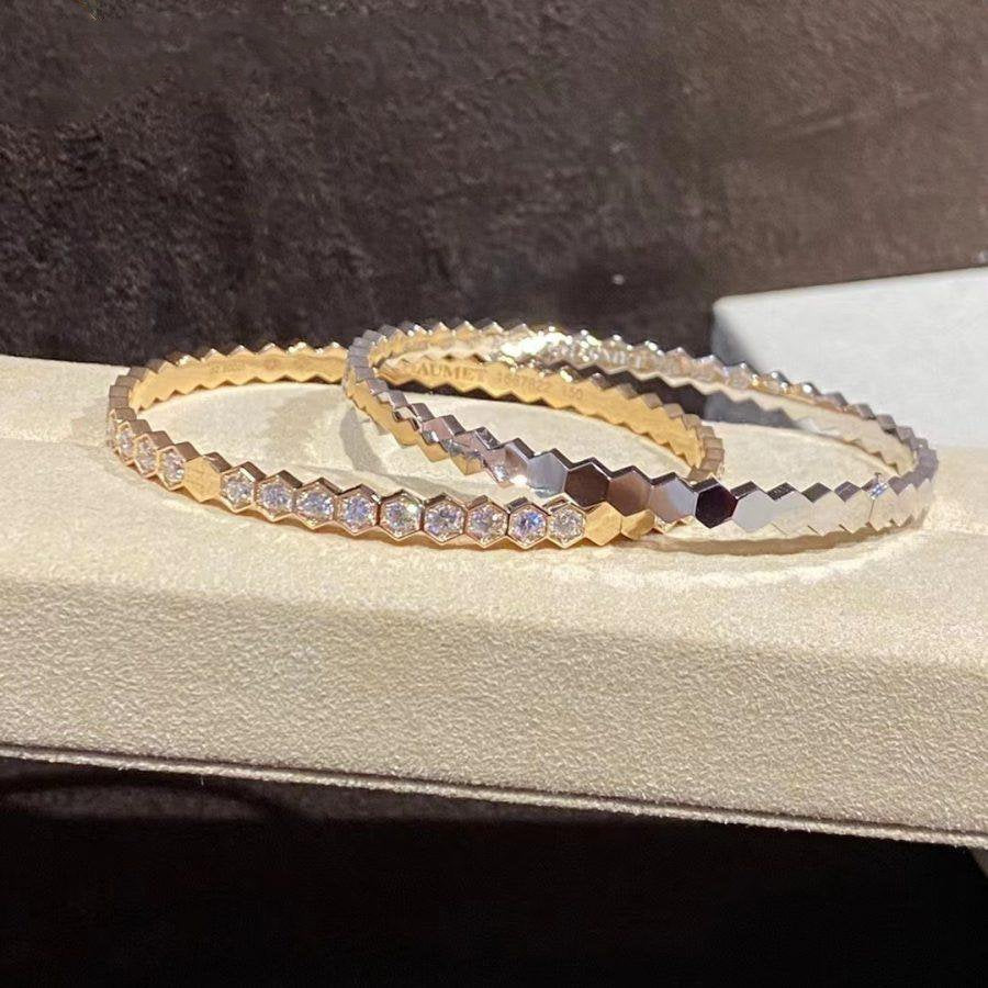 『AuraJewelry』BEE LOVE ゴールドブレスレット フルダイヤモンド