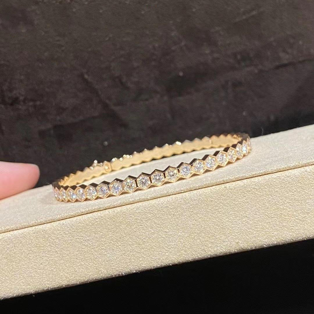 『AuraJewelry』BEE LOVE ゴールドブレスレット フルダイヤモンド