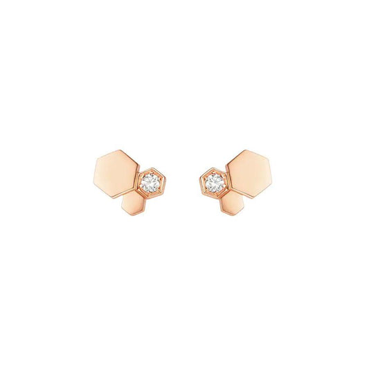 AuraJewelry「BEE LOVE」ピンクゴールドダイヤモンドイヤリング
