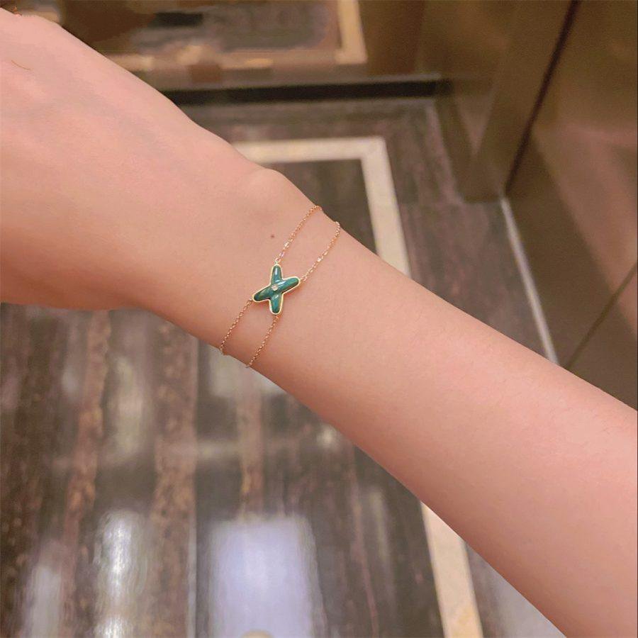 ¡®AuraJewelry¡¯JEUX BRACELET MALACHITE PINK GOLD 1 DIAMOND
