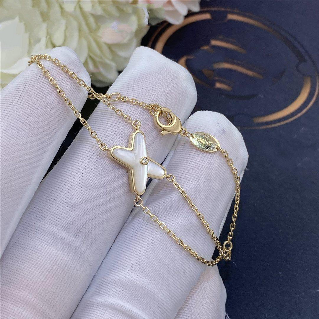 ¡®AuraJewelry¡¯JEUX BRACELET WHITE MOP GOLD 1 DIAMOND