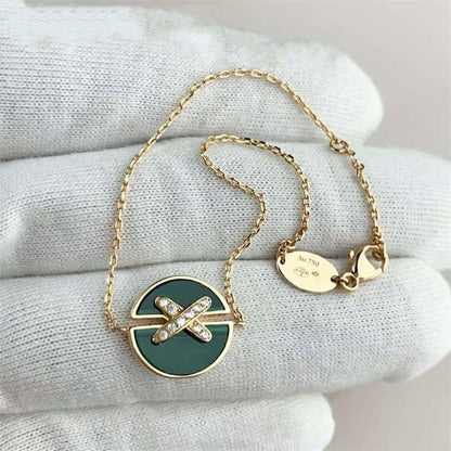 ¡®AuraJewelry¡¯JEUX DE BRACELET MALACHITE PINK GOLD DIAMONDS