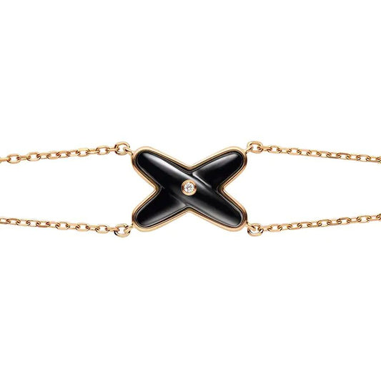 ¡®AuraJewelry¡¯JEUX BRACELET ONYX PINK GOLD 1 DIAMOND