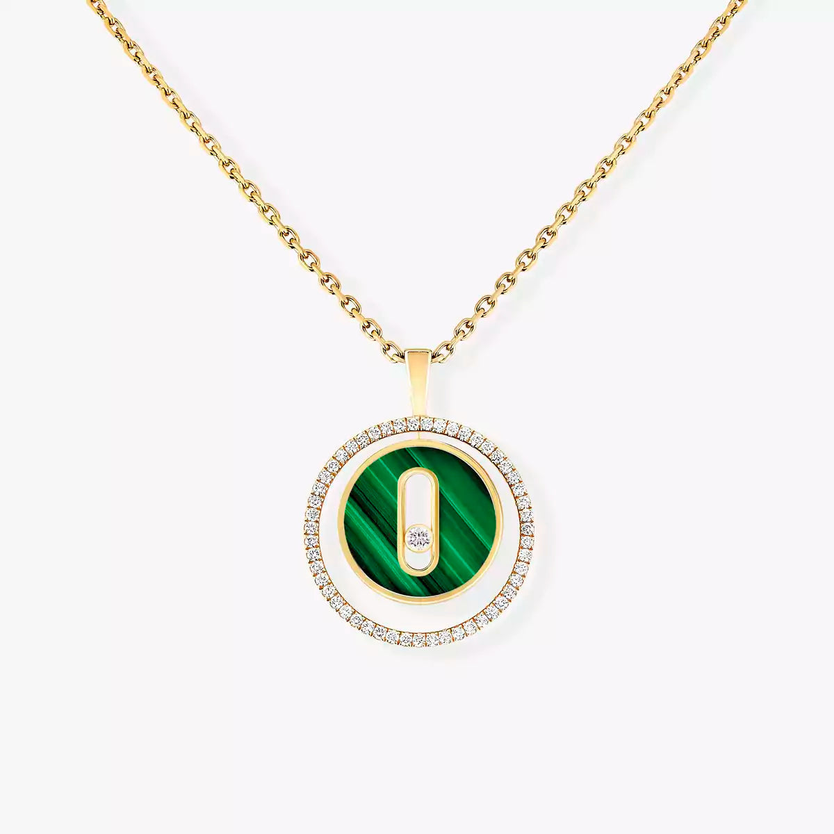[AuraJewelry]Lucky Move Diamond Necklace in Rose Gold and White Mother-of-Pearl