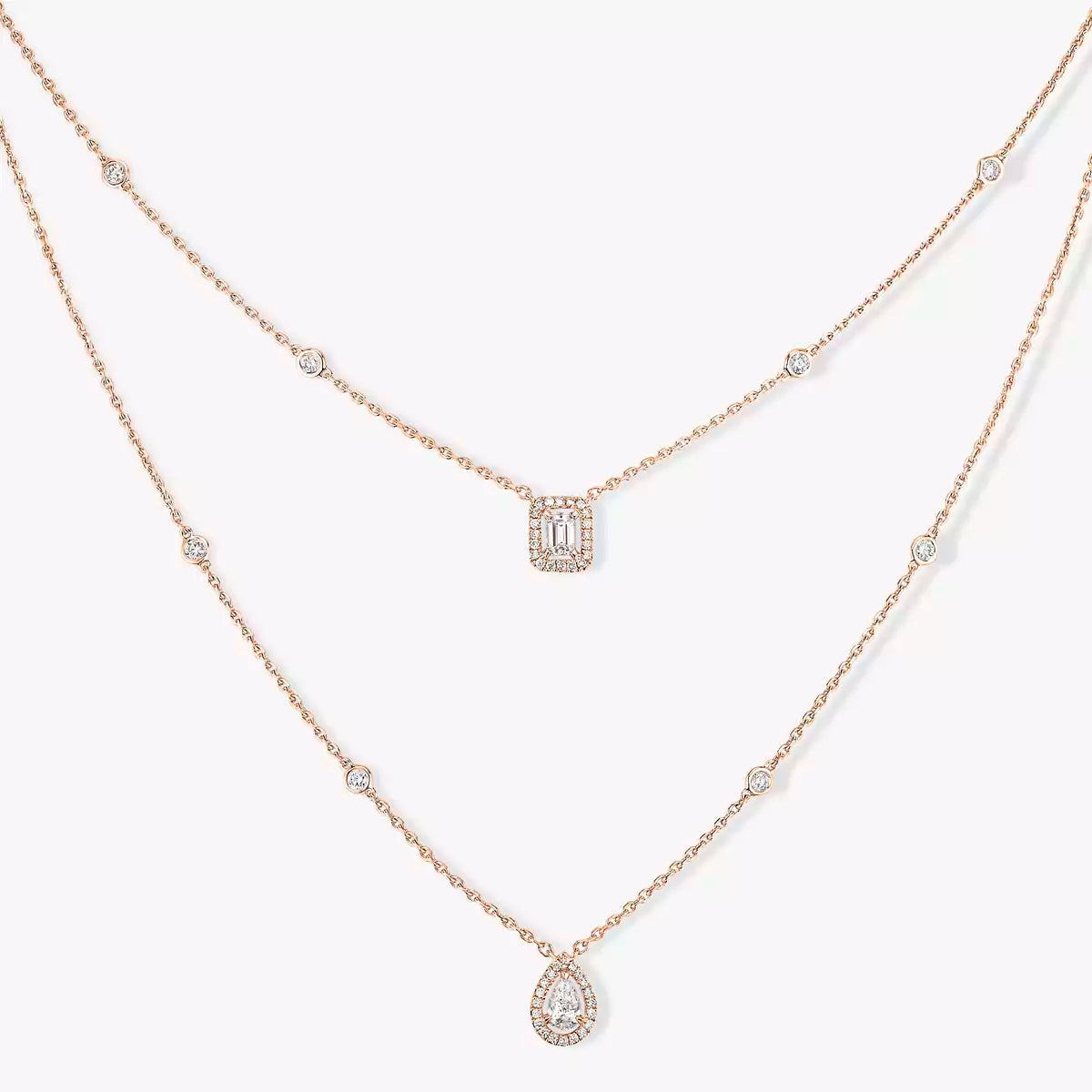 [AuraJewelry]ダイヤモンド ネックレス マイ ツイン 2ロウ