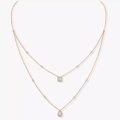 [AuraJewelry]ダイヤモンド ネックレス マイ ツイン 2ロウ