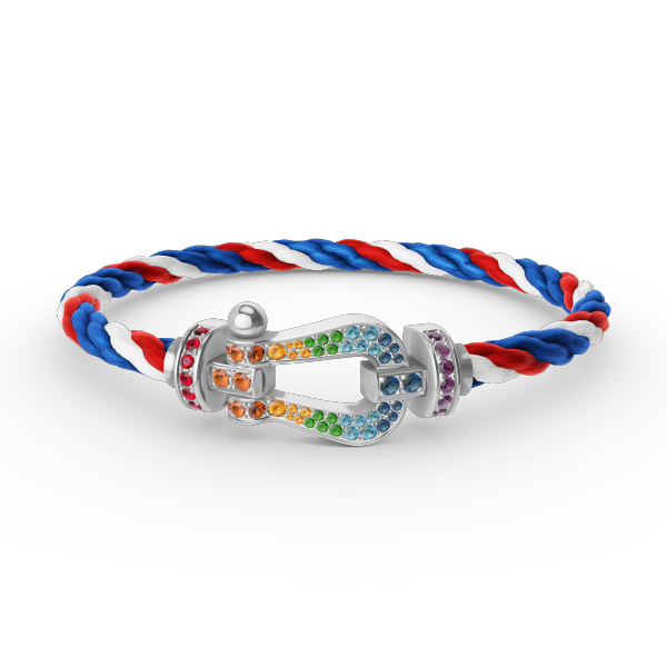 AuraJewelry®FORC ラージホースシューカラーダイヤモンドブレスレット シルバー