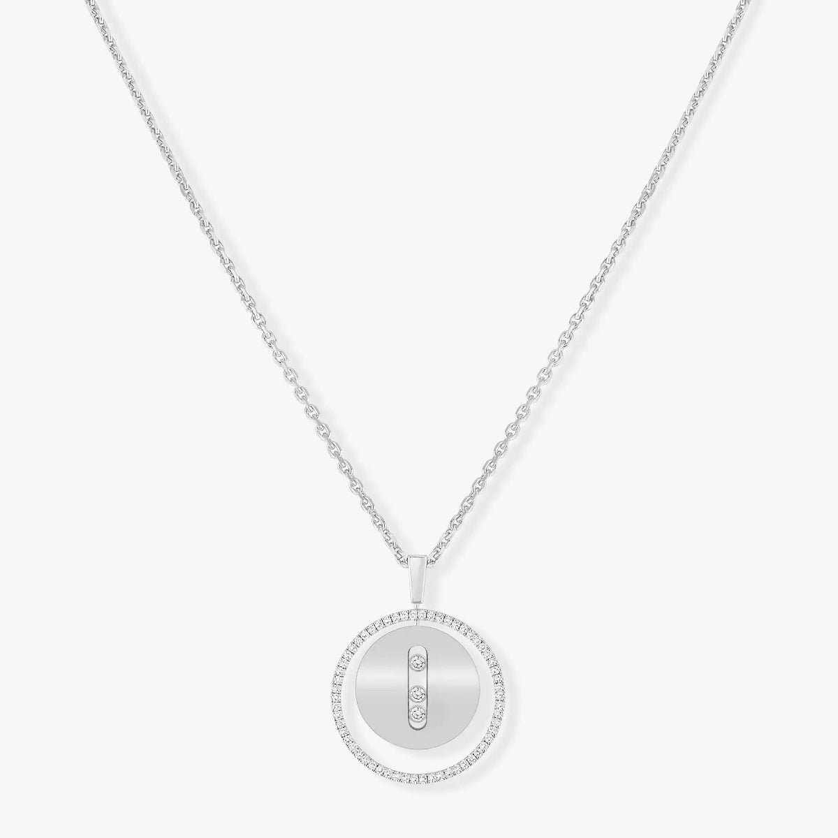 [AuraJewelry]LUCKY MOVE MM SILVER DIAMOND NECKLACE