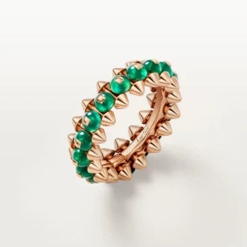 [AuraJewelry]CLASH ELEGANT ROSE GOLD RING FEATURING NATURAL AGATE
