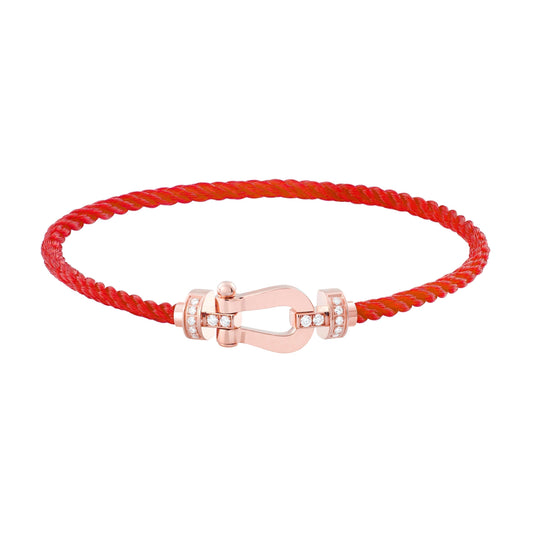 ¡®AuraJewelry¡¯FORCE 10 HALF DIAMOND PINK GOLD RED CORDERI LARGE AND MEDIUM MODEL