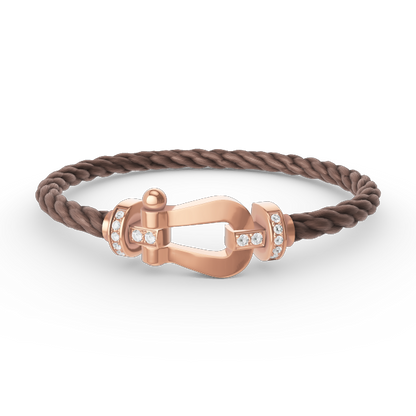 ¡®AuraJewelry¡¯FORCE LARGE HORSESHOE HALF DIAMOND BRACELET ROSE GOLD