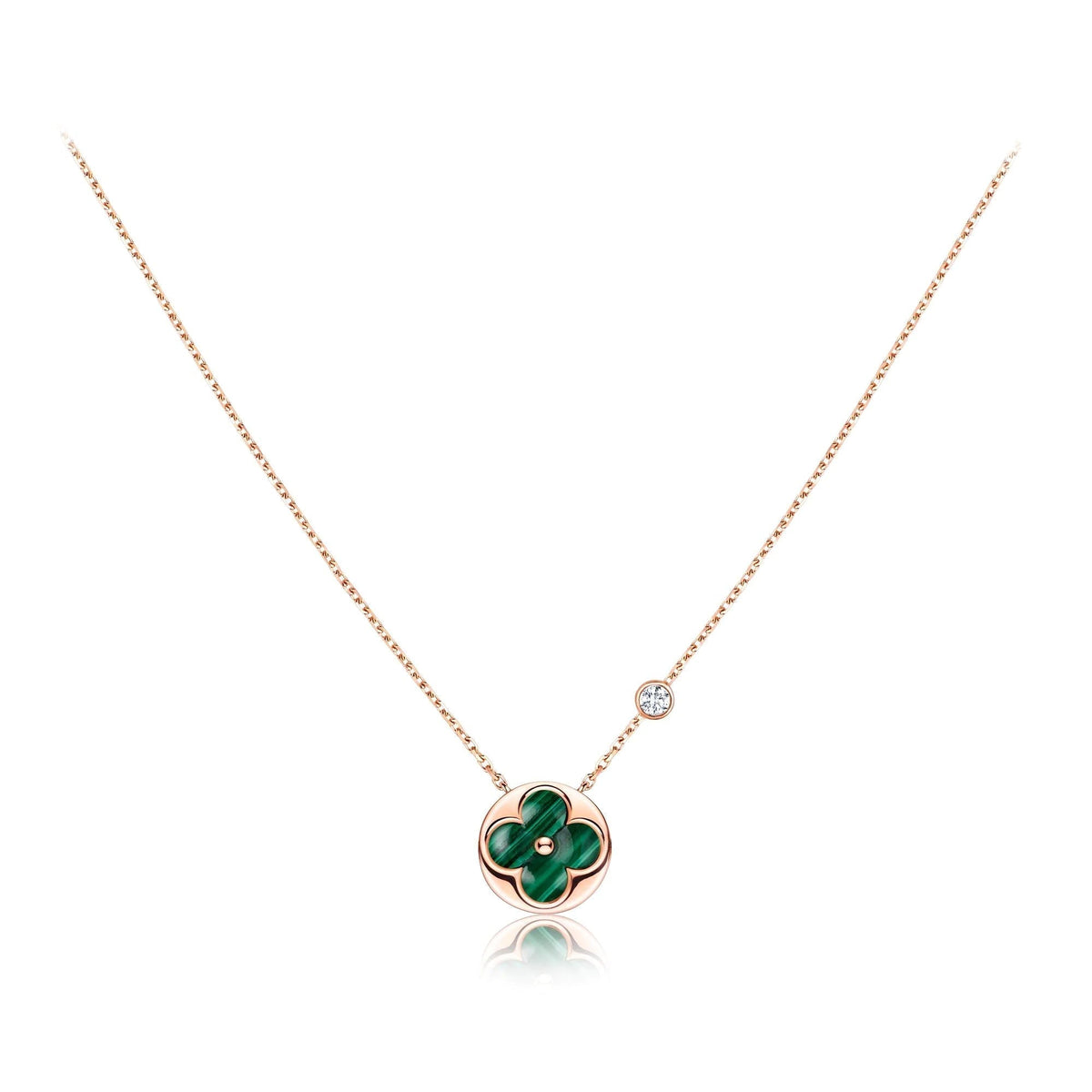 ¡®AuraJewelry¡¯SUN PEDANT PINK GOLD 1 DIAMOND NECKLACE